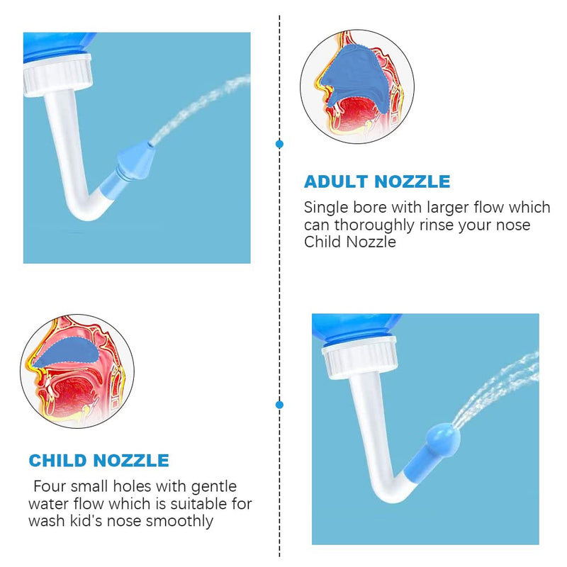 [Australia] - Neti Pot Sinus Rinse Bottle Nose Wash Cleaner Pressure Rinse Nasal Irrigation for Adult & Kid BPA Free 300 ML with 40 Nasal Wash Salt Packets (40 Packs) 300 ml (Pack of 40) 