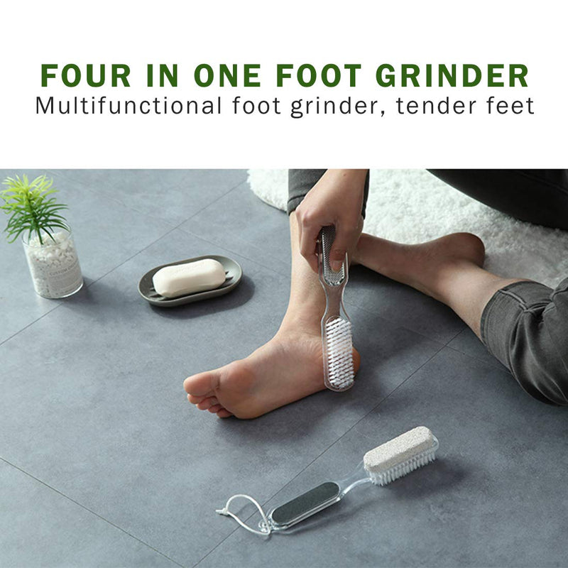[Australia] - 2 Pack Foot File,4 in 1 Foot Care Combines with Pumice Stone Nail Brush Foot Rasp Callus Reducer for Hard Skin Removal 