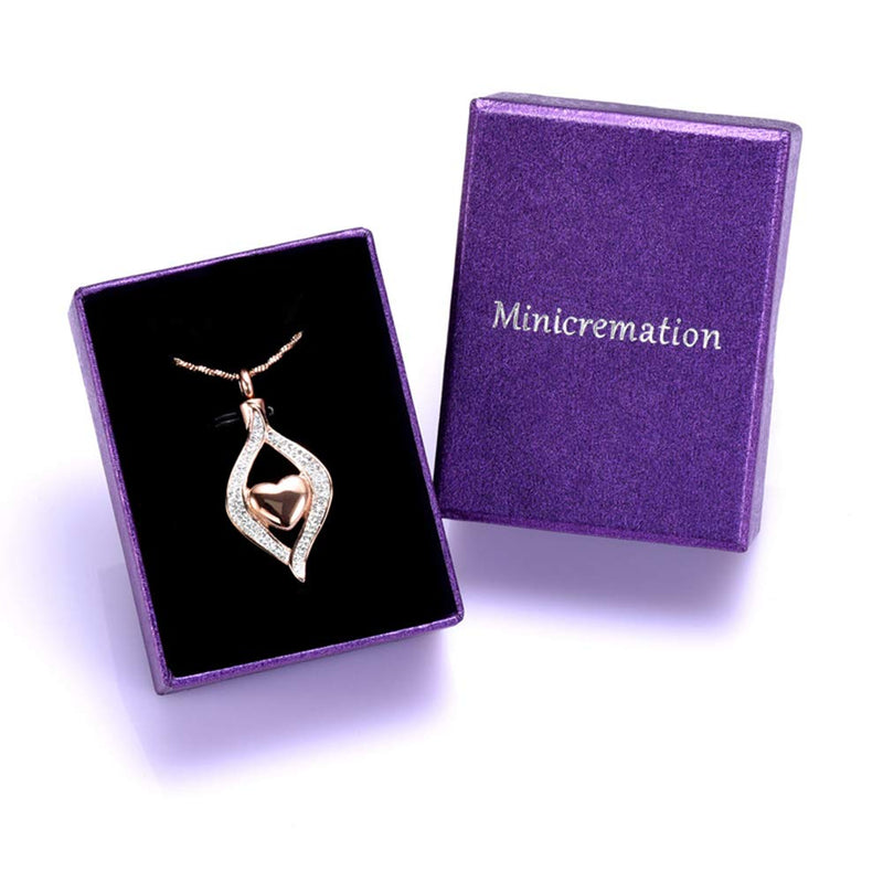 [Australia] - Minicremation Cremation Jewelry for Ashes The Eye of My Heart Keepsake Memorial Jewelry for Urn Necklace Stainless Steel Ashes Pendant with 20 Inch Chain Rose Gold 