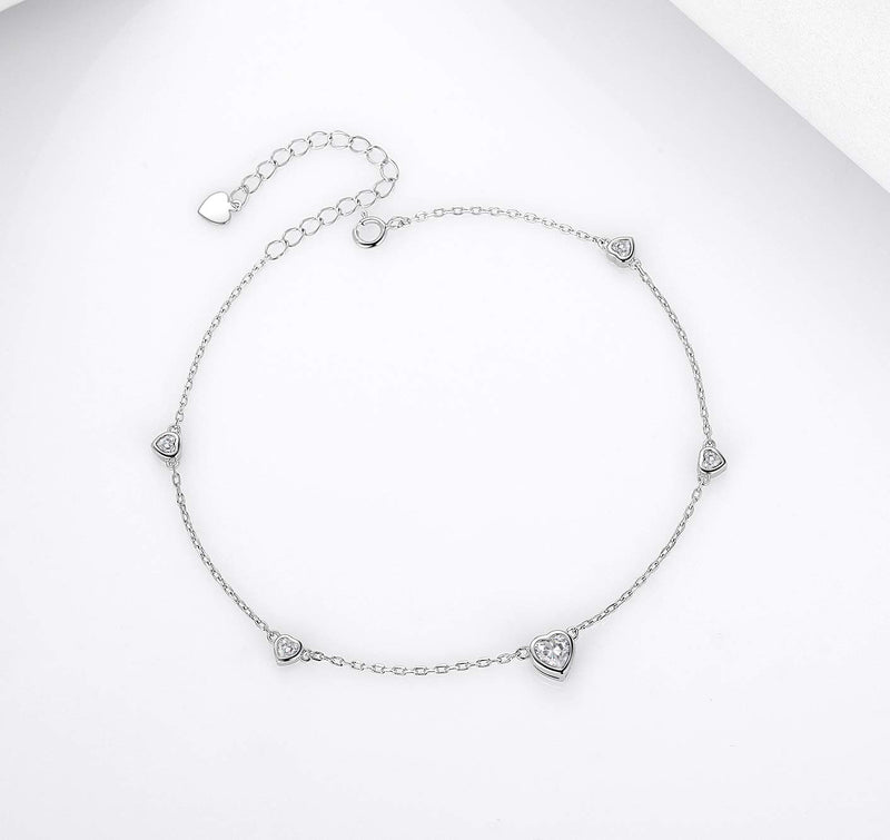 [Australia] - Step Forward Sterling Silver Birthstone Choker Necklace and Bracelet and Anklet Gift Jewelry for Women or Teen Girls or Daughter April 