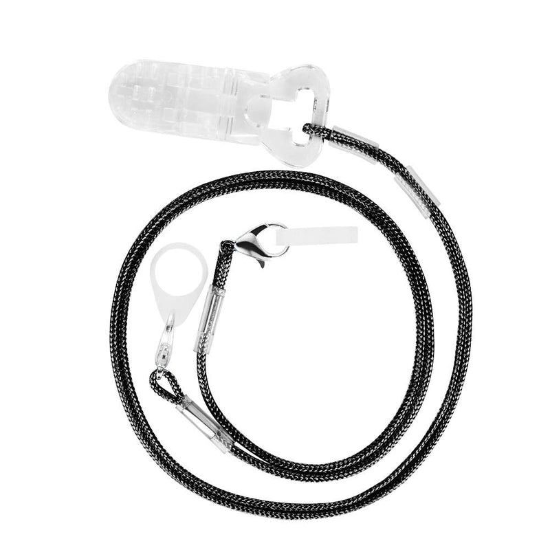 [Australia] - Hearing Aid Clip - Anti-Lost Lanyard Protector BTE Clip Holder for Adults Seniors (Black) Black 