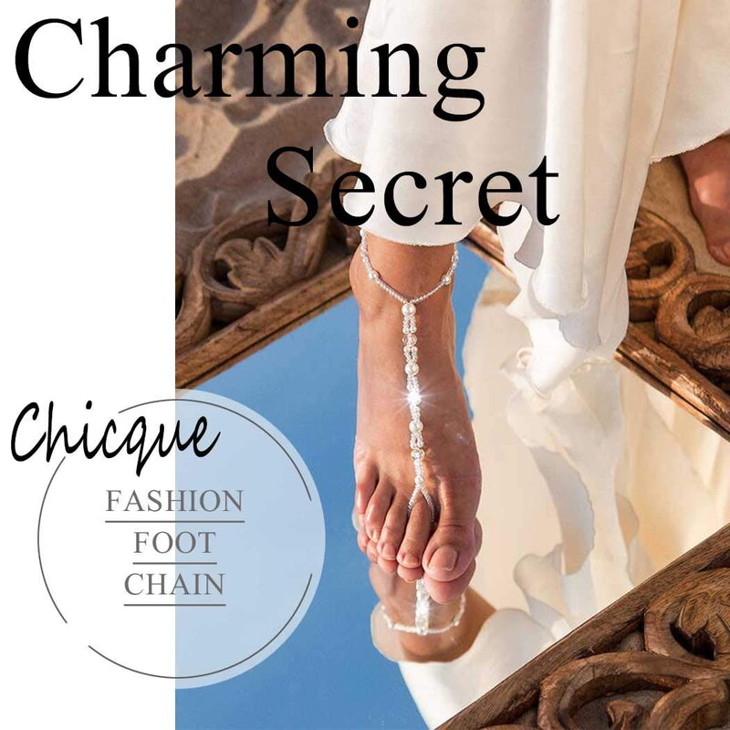 [Australia] - Chicque Boho Anklets Turquoise Beaded Barefoot Sandals Beach Wedding Ankle Bracelets for Women and Girls 2PCS 