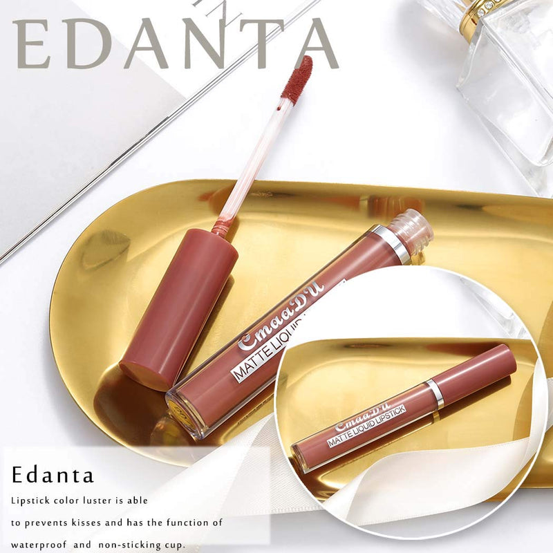 [Australia] - Edanta Matte Liquid Lipstick Long Lasting Velvety Lipsticks High Pigment Lip Beauty Makeup Set for Women and Girls Pack of 1 (Nude 8) Nude 8 