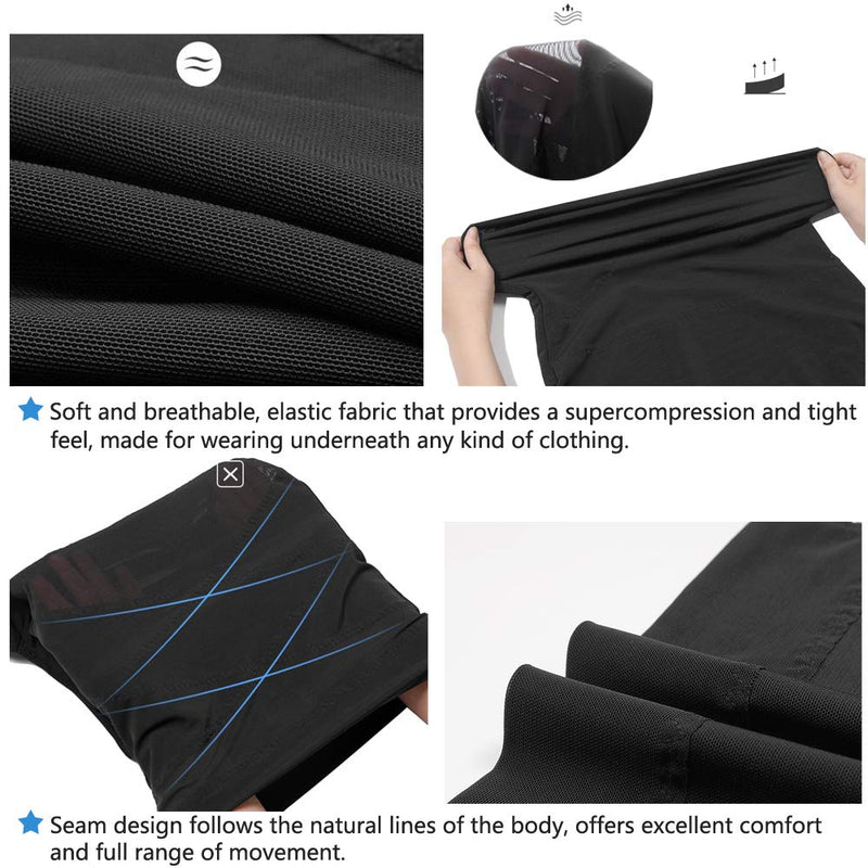[Australia] - Joweechy Men Slimming Body Shaper Compression Vest Chest Tummy Control Shapewear Waist Trainer Girdle Belt Posture Corrector Tank Top D-black XL-XXL 