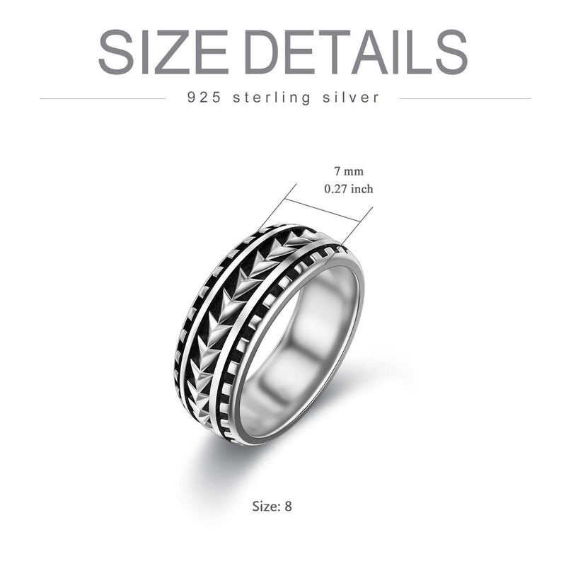 [Australia] - PDTJMTG Men’s Ring Sterling Silver Arrowhead Ring Wedding Band Ring for Men 8 