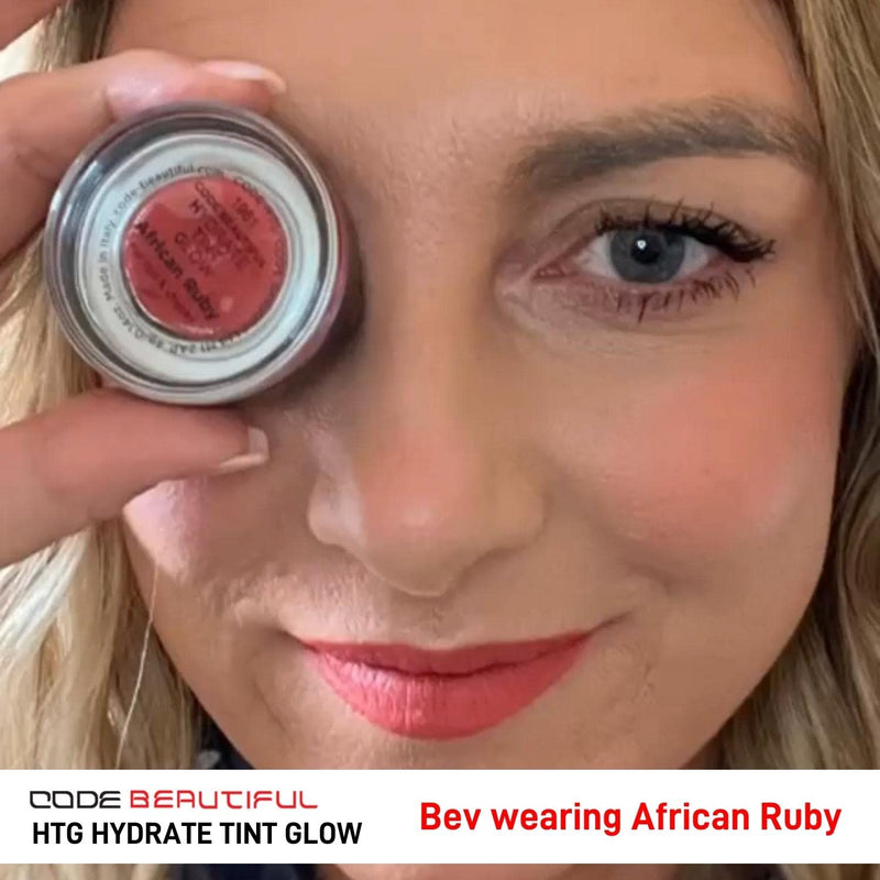 [Australia] - CODE Beautiful Lip and Cheek Tint | Lip and Cheek Blush |Tinted Balm | Cream Blush | Lip Tint | Cheek Tint | Vegan & Cruelty Free | HTG Hydrate Tint Glow (African Ruby) African Ruby 