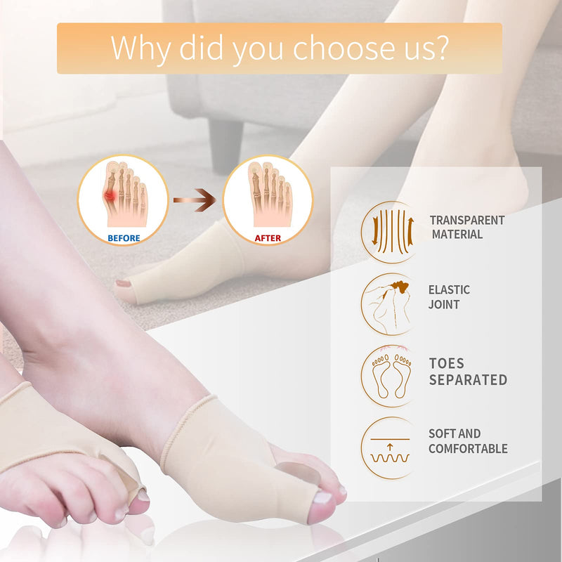[Australia] - JANMISI Bunion Corrector, Orthopedic Bunion Splint for Men and Women, Big Toe Hallux Valgus Hammer Toe Straightener (Day and night use(S size)) Day and night use(S size) 