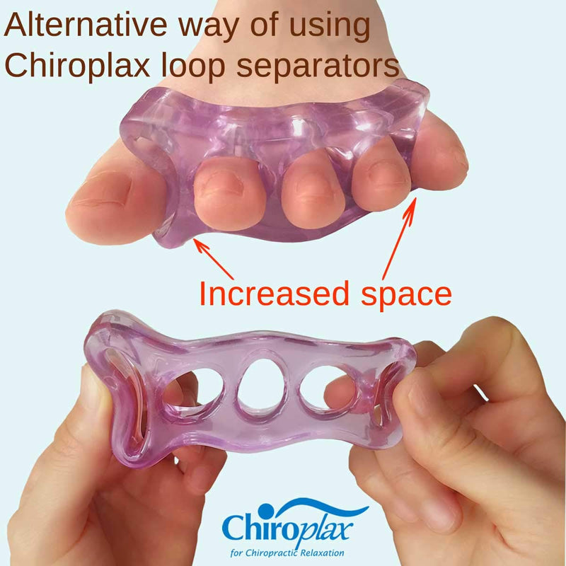 [Australia] - Chiroplax Gel Toe Separators Stretchers (2 Pairs w/Pouch) Toe Spacer Spreader for Bunion Relief, Hammer Toes, Toe Straightener (Lavender) Lavender 