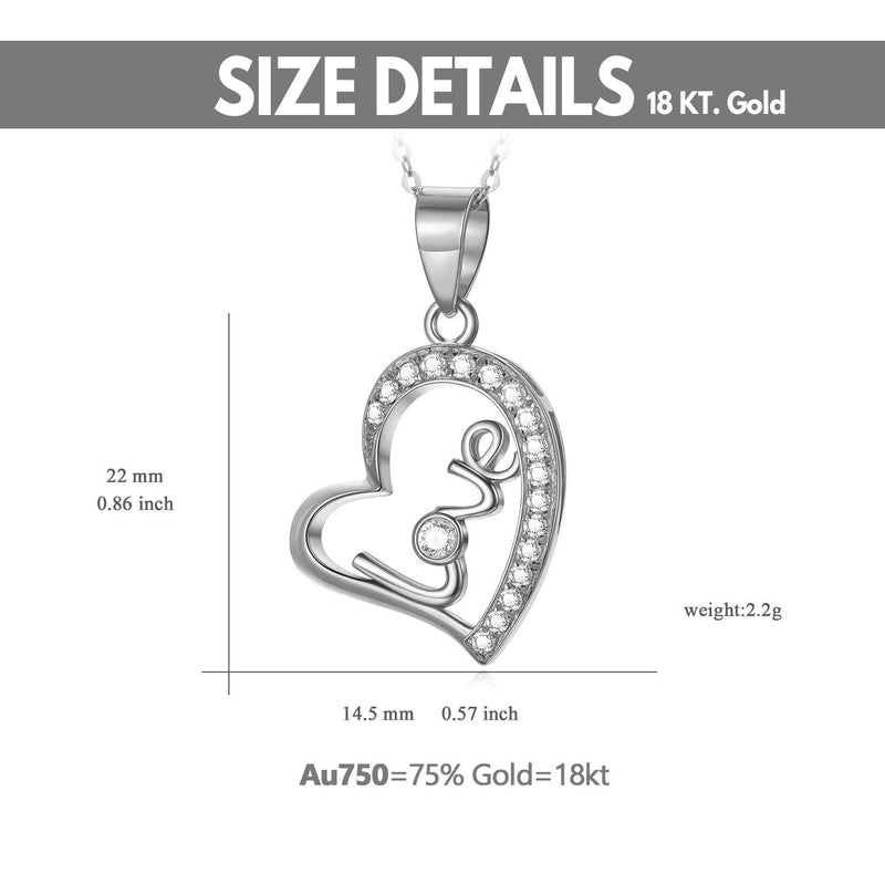 [Australia] - Heart Necklaces for Women, S925 Sterling Silver Love You Forever Heart Pendant Necklace Fine Jewelry Gifts For Wife, Mom, Girls 16"-18" 