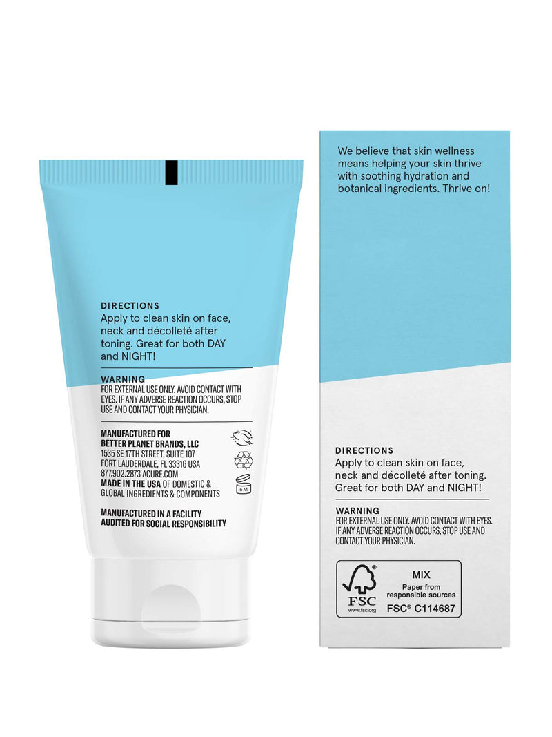 [Australia] - Acure Incredibly Clear Mattifying Moisturizer 100% Vegan For Oily To Normal & Acne Prone Skin, Lilac Extract + Chlorella 1.75 Fl Oz 