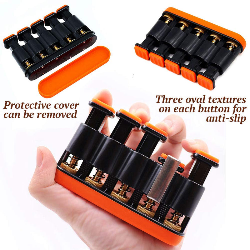 [Australia] - DILIMI Finger Strengthener,Guitar Beginner Exercier,Finger Trainer,Hand Grip Strength Trainer for Athletes,Musicians & Physical Therapy Orange 