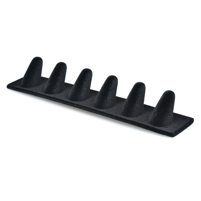 [Australia] - JIFF Black Velvet 6 Finger Ring Showcase Display Jewelry Organizer Stand Jewelry Holder(4 Pack-Black, 6 Fingers Ring Showcase) 
