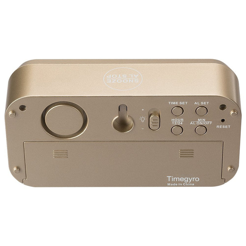 [Australia] - Timegyro Digital Alarm Clock Battery Operated with 1.2" Large Display for Bedroom, Heavy Sleepers(Gold) … Golden 