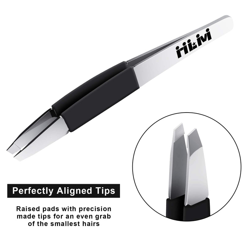 [Australia] - Slant Tweezers-NLM Professional Stainless Steel Slant Tip Tweezer - The Best Precision Eyebrow Tweezers,Great Precision for Facial Hair, Ingrown Hair 