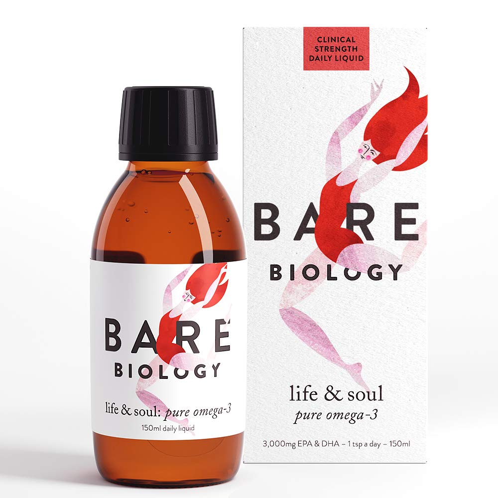 [Australia] - Bare Biology Life & Soul Pure Omega 3 Liquid - All Round Brilliance for Body, Mind & Soul - Suitable for Everyone - Super-Strength / Made from Sustainably Sourced Fish (150ml) 