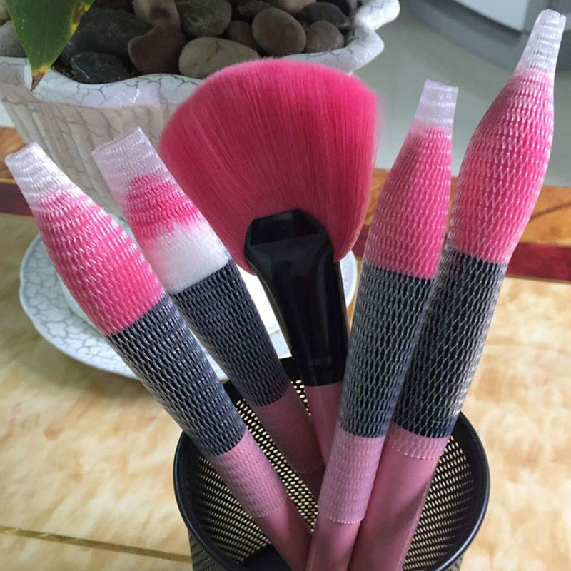 [Australia] - MOTZU 200 Pieces Makeup Brush Pen Guard Protector Set, Reusable Expandable Mesh Cover, Beauty Cosmetic Brushes Cap Elastic Net(Not Include Brushes), Black 