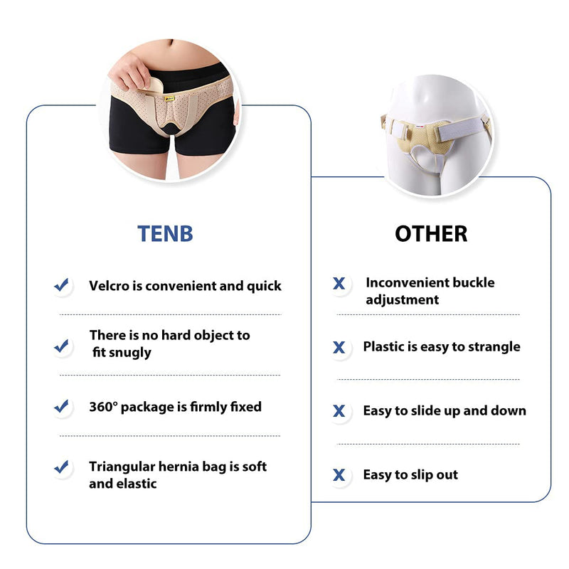 [Australia] - Hernia Belts for Men Groin Hernia Support for Men and Woman Medical Hernia Guard Inguinal Truss for Single/Double Sports Hernia Adjustable Waist Strap with 2 Removable Compression Pads Brick red-XL 
