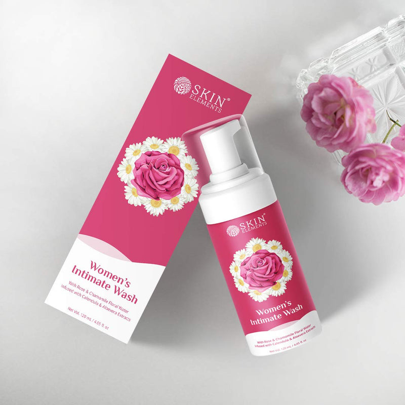 [Australia] - Skin Elements Intimate wash for Women (4.05 Fl Oz.) with Rose & Chamomile Water, Calendula & Aloe Vera Extracts | Prevents Itching, Irritation & Bad Odor | 