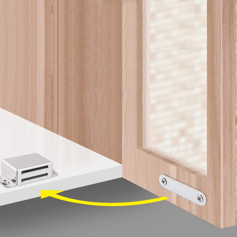 [Australia] - Mousike Cabinet Magnets 25lb Stainless Steel Magnetic Door Catch with Strong Magnetic for Kitchen Cupboard Wardrobe Closet Cabinet Door Drawer Latch (2.1"25 lbs(4 Pack)) 25lb-4Pack Silver 