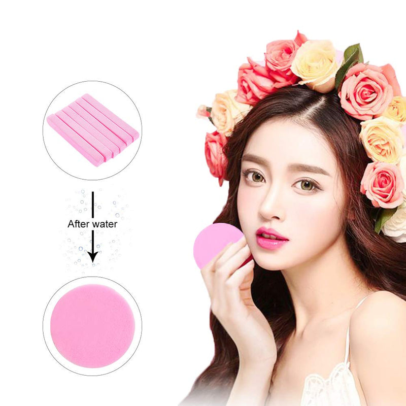 [Australia] - Facial Sponge Compressed,60 Pcs PVA Professional Makeup Removal Wash Round Face Sponge Pads Exfoliating Cleansing for Women,Pink 60 Pcs Pink 