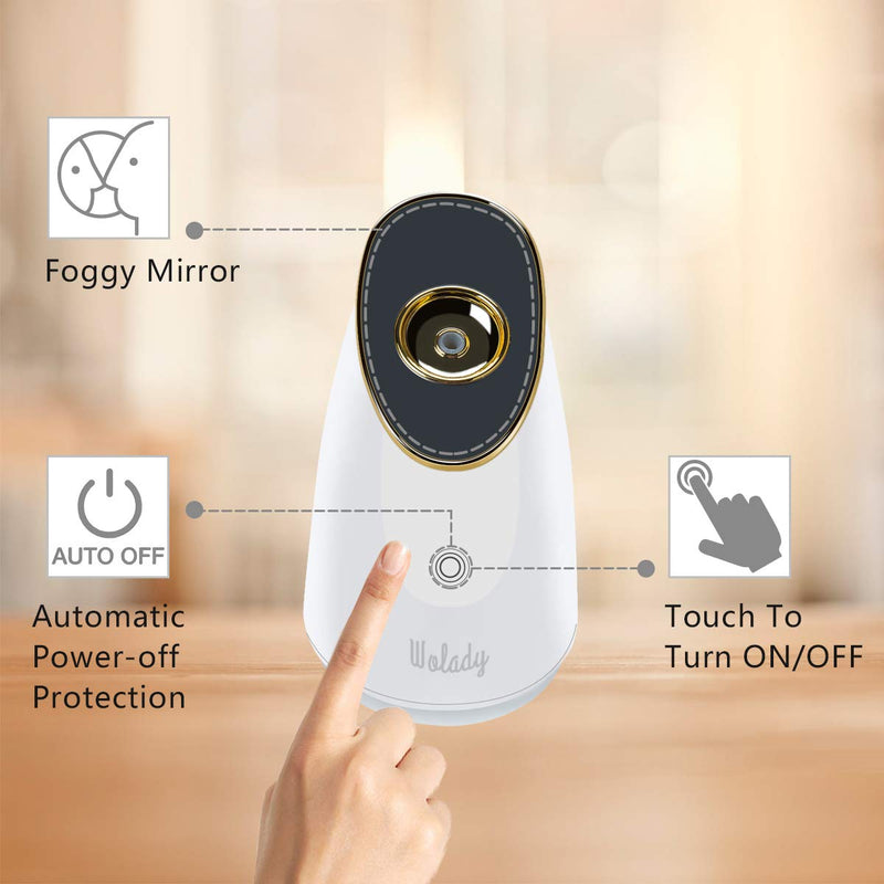 [Australia] - Wolady Facial Steamer, Nano Ionic Face Steamer Sauna Hot Mist for Face Spa Moisturzing Opening Pores with 4 Pcs Extraction Tools 