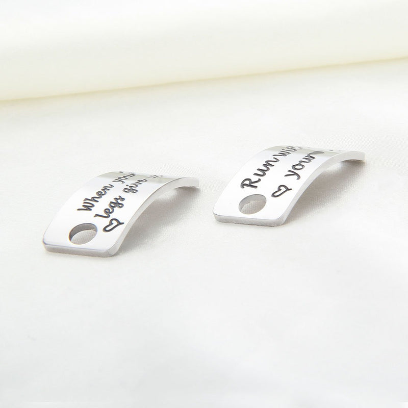 [Australia] - WUSUANED Shoe Lace Tags When Your Legs Give Up Run with Your Heart Trainer Tags Inspirational Gift for Runners run with your heart shoe tags 