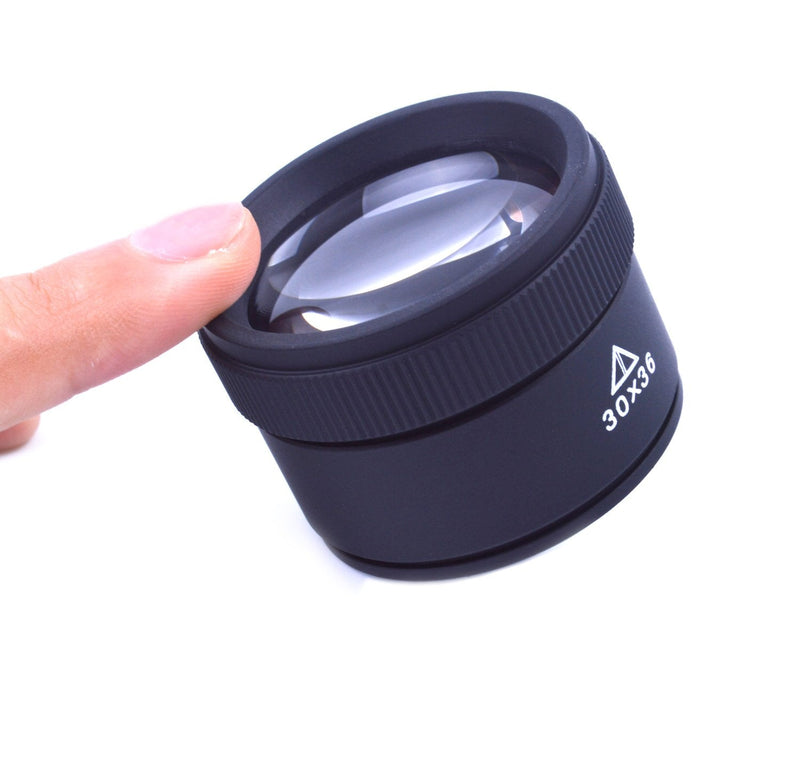 [Australia] - BronaGrand 30X Optics Loupes Magnifier Loop Microscope Magnifying Glass Lens Portable for Jeweler,Coins,Stamps Black 
