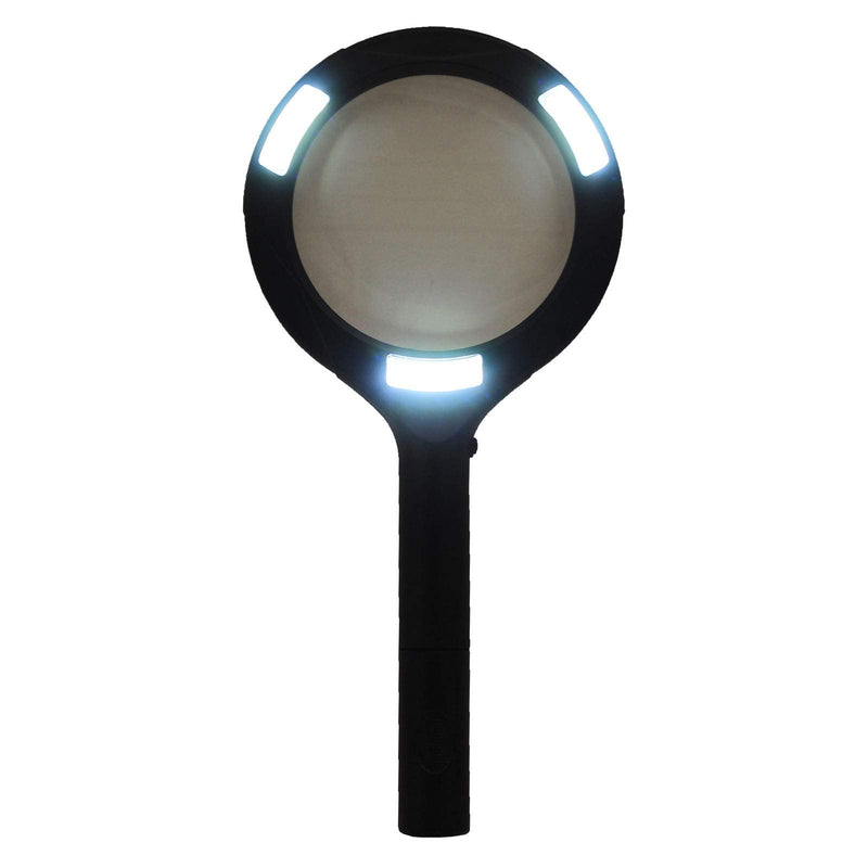 [Australia] - LitezAll COB LED 3X Magnifying Glass w/ Light - Lighted Handheld Magnifier Use For Macular Degeneration, Reading, Seniors, Jewelers, Low Vision or Quick Magnification 2 AA Batteries Included 
