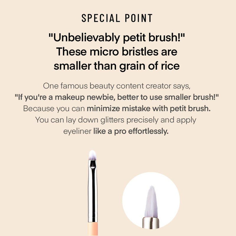 [Australia] - THE TOOL LAB 219 Small Precision Smudge Brush - Eyeliner Eyeshadow Concealer Brush Concealer Micro Size Precision Coverage - Premium Quality Synthetic Dense Bristles Cosmetic 