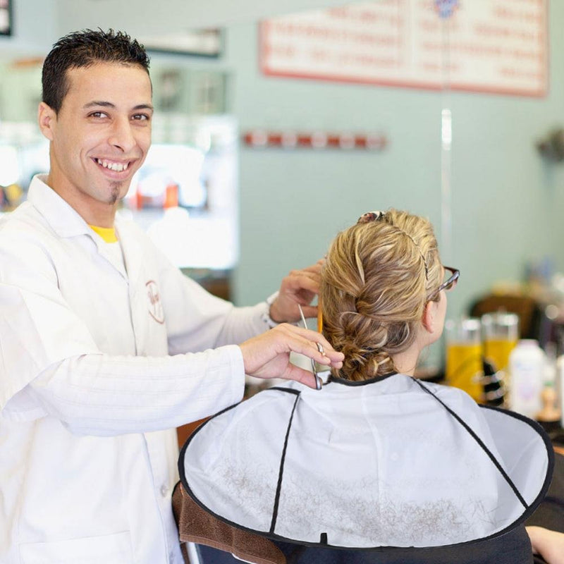 [Australia] - Hair Cutting Cloak Umbrella Cape Salon Barber for Salon and Home Stylists Use Adult (White) 