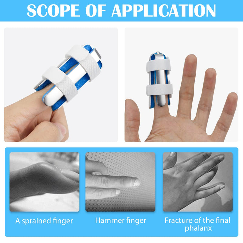 [Australia] - FERCAISH 4-Sided Finger Splints, Metal Finger Support Brace Recovery Injury Pain Bending Deformation Fixing Finger Correction Splint (Medium) Medium 