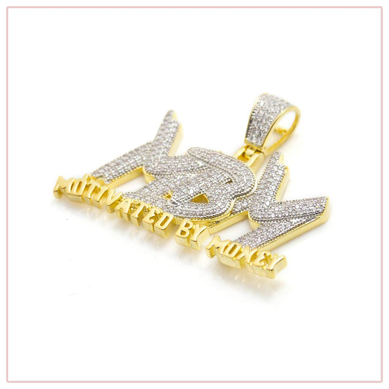 [Australia] - Nsitbbuery Hip Hop DJ Plated 18K Gold Ice Out Crystal Letter Tag Pendant Stainless Steel Chain Necklace Plated Gold Letter MBM 