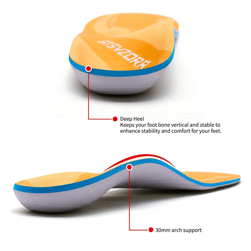 [Australia] - ORHILYA Plantar Fasciitis Pain Relief Men Orthotics Insole Arch Support Work Shoes Boot Insert Flat Feet Women Heel Spur Sole Orthopedic Pad for Pronation Absorbant Shock Athletic Cushion MEN (10-10 1/2) | WOMEN (12-12 1/2) --290MM-11.42" Yellow 