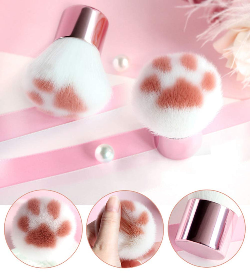 [Australia] - AKOAK 1 Pack Cute Cat's Paw Makeup Brush Multifunctional Soft Fiber Short Handle Loose Powder Brush Blush Brush, Suitable for Outdoor Travel 