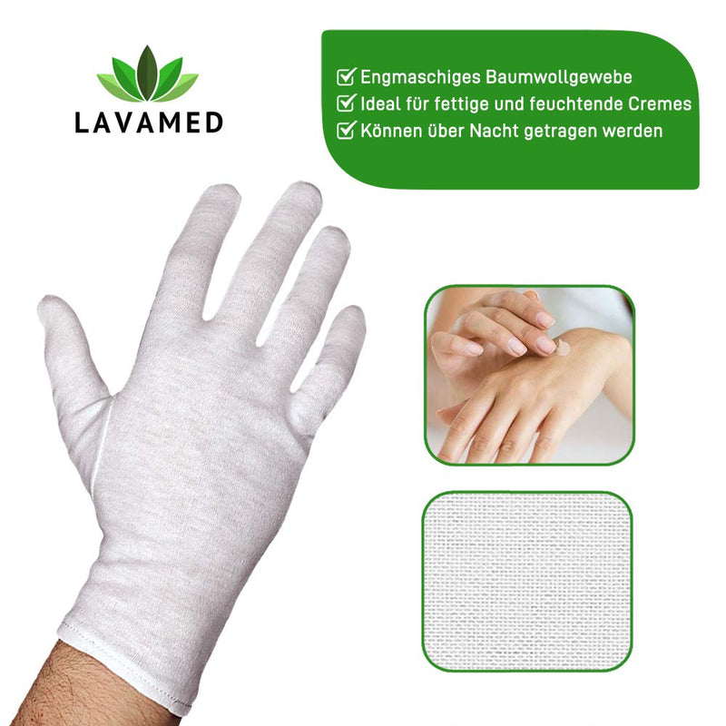 [Australia] - LAVAMED Dermatest: very good cotton gloves, extra soft cotton gloves made of 100% cotton, jersey gloves, white twisted gloves, premium cosmetic gloves in 4 sizes 12 Paar S (7/7.5) 