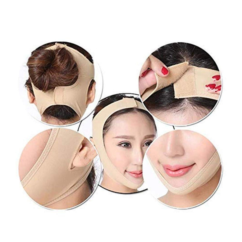 [Australia] - Amalgo Double Chin Reduce Bandage Pain Free Face Lifting Belt Face Slimming Strap Facial Cheek V Shape Lift Up Thin Mask 