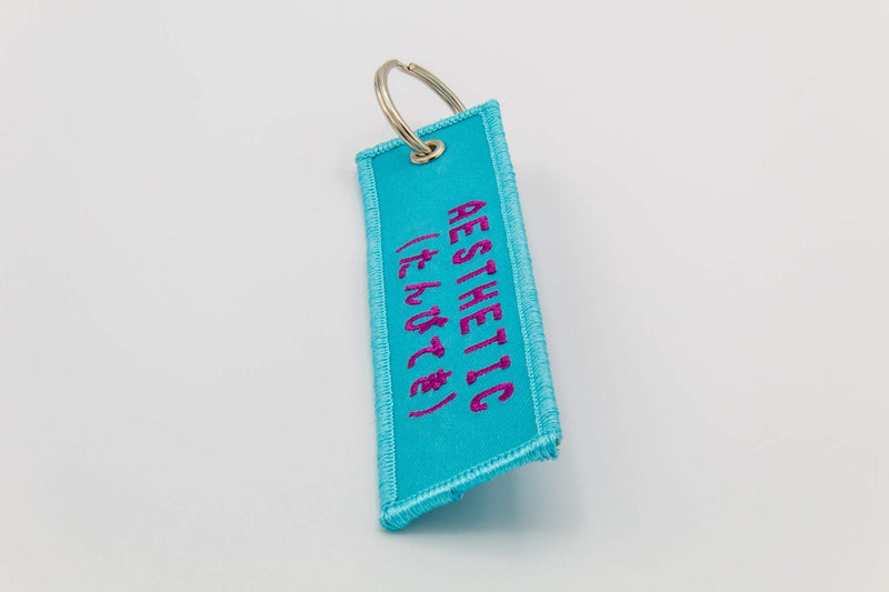 [Australia] - Aesthetic Vaporwave Blue and Purple Fully Embroidered Keychain 