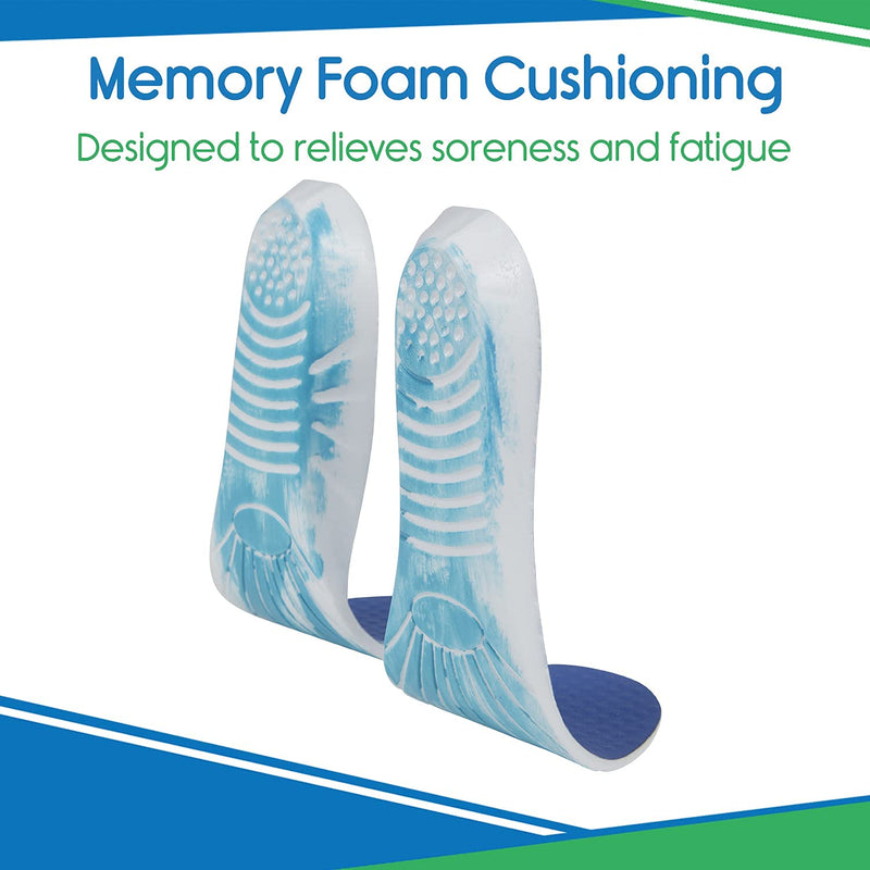[Australia] - ViveSole Soft Memory Foam Insoles for Women & Men - Plantar Fasciitis Insoles for Standing All Day - Memory Foam Shoe Inserts for Women with Thick Padding & High Arch Support - Orthotic Pain Relief S (US Men's Up to 6) (US Women's 4-7) 