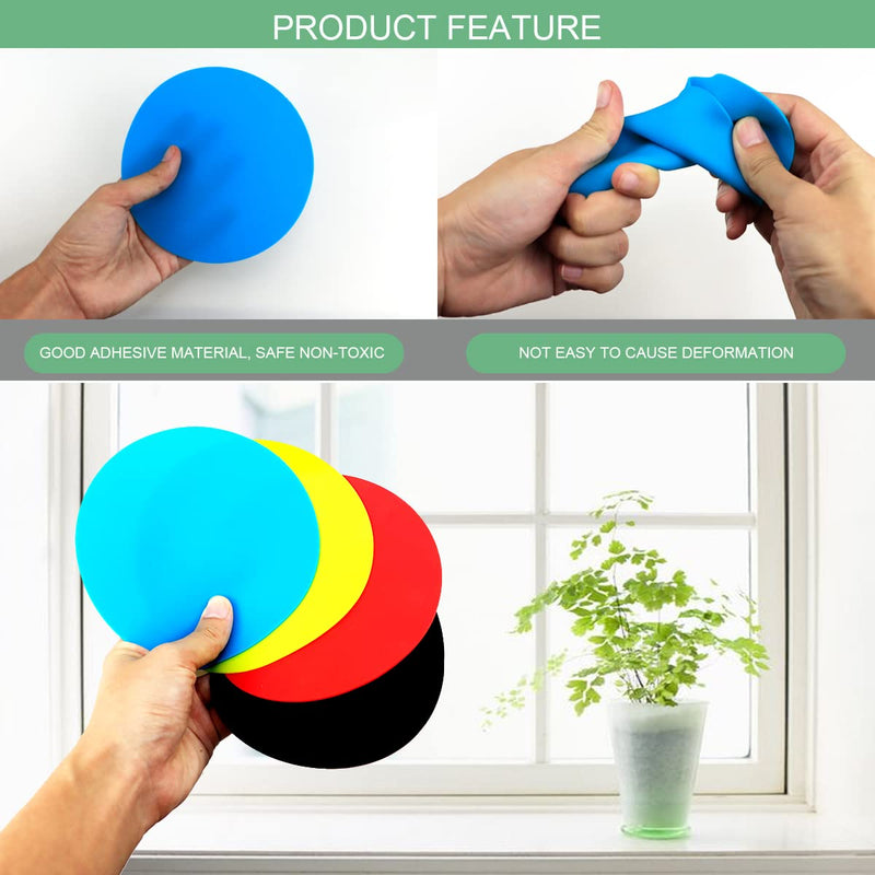 [Australia] - 4pcs Jar Gripper Pads Rubber Round Kitchen Coasters Multi-Purpose Silicone Bottle Lid Openers (Colorful, 5inch) 