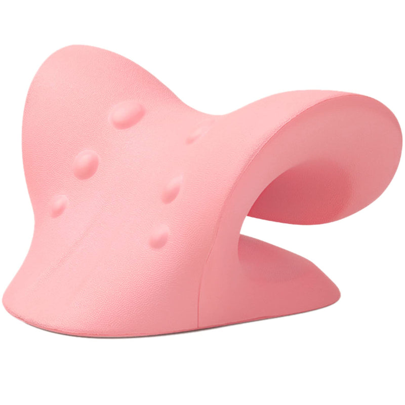 [Australia] - Neck and Shoulder Relaxer, Cervical Traction Device for TMJ Pain Relief and Cervical Spine Alignment, Chiropractic Pillow, Neck Stretcher(Pink) Pink 