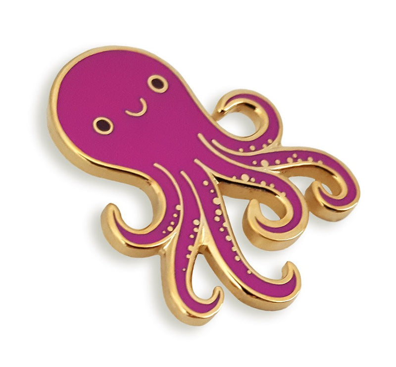 [Australia] - Pinsanity Cute Purple Octopus Enamel Lapel Pin 