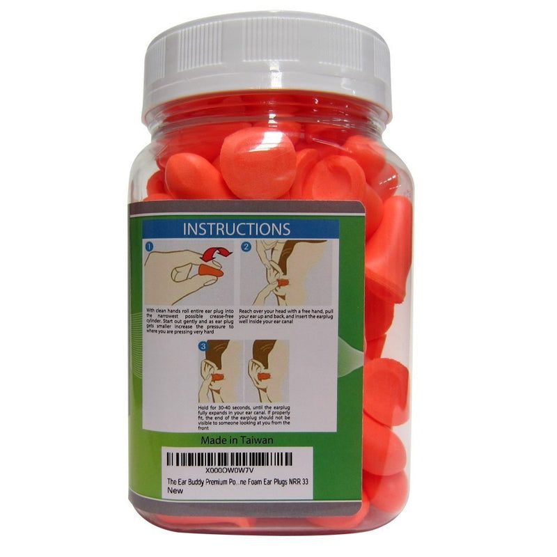 [Australia] - The Ear Buddy Premium Soft Foam Ear Plugs, Noise Cancelling Earplugs for Sleeping, Hearing Protection for Concerts, Work, Shooting & Travel, Noise Reduction Rating 32 Decibels, 50 Pairs 