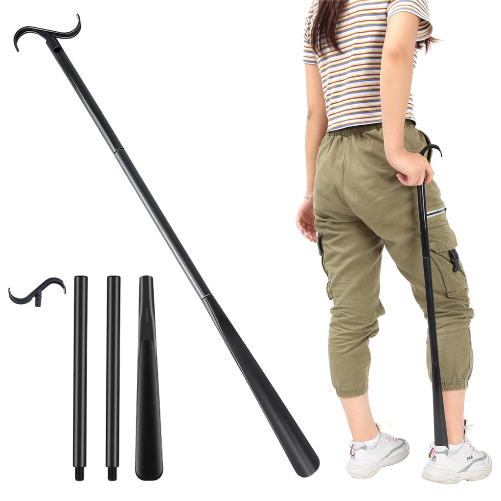 [Australia] - 35" Long Dressing Stick with Shoe Horn with Sock Removal Tool, Adjustable Extended Dressing Aids for Shoes, Socks, Shirts and Pants 