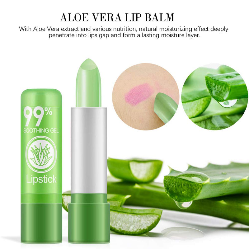 [Australia] - Ownest 10 Packs Aloe Vera Lipstick, Long Lasting Nutritious Soothing Lip Balm, Lips Moisturizing Magic Temperature Color Change Lipstick, Lip Care A 