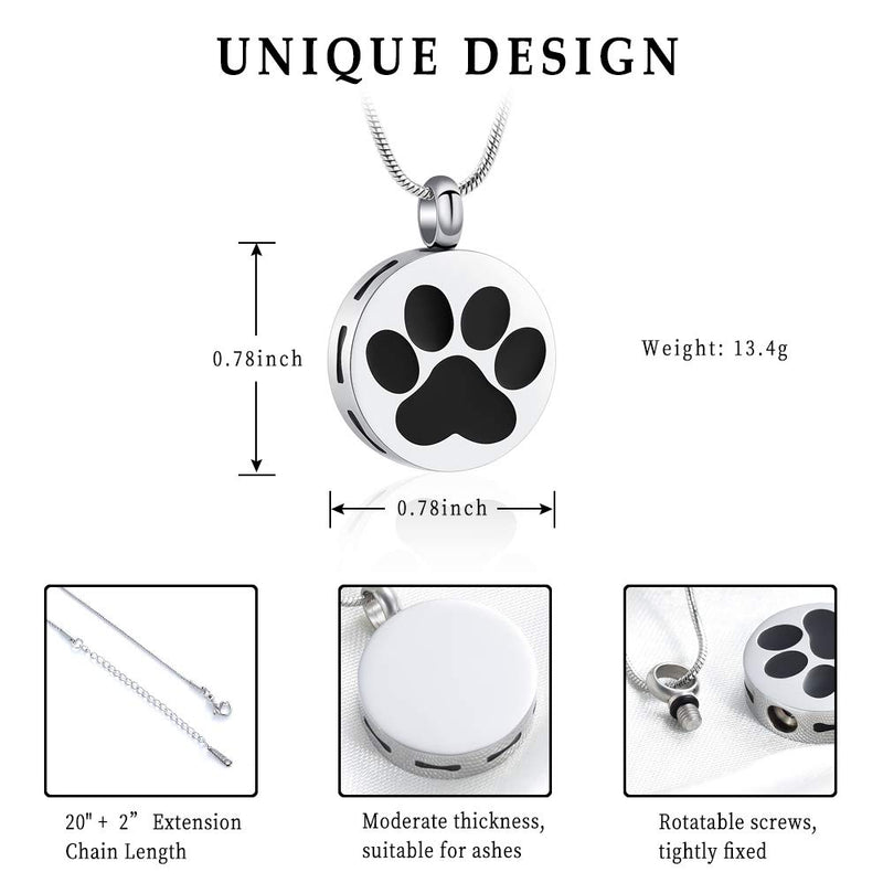 [Australia] - memorial jewelry Pet Ashes Keepsake Cremation Jewelry Urn Pendant Dog Ashes Necklace Black 