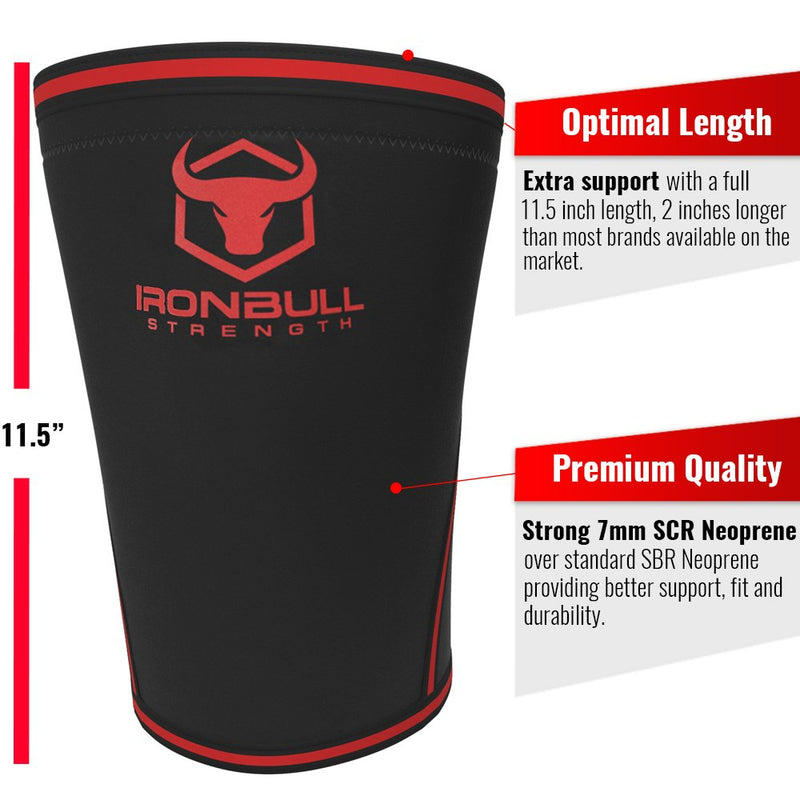 [Australia] - Knee Sleeves 7mm (1 Pair) - High Performance Knee Sleeve Support For Weight Lifting, Cross Training & Powerlifting - Best Knee Wraps & Straps Compression - For Men and Women Black/Red Medium 