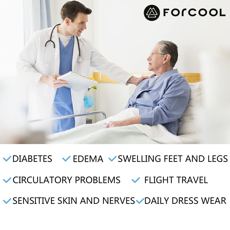 [Australia] - Forcool Non-binding Cushion Crew Cotton Diabetic Socks for Men and Women, M/L/XL, 3/6 Pairs #011#6 Pairs-crew-black Medium 