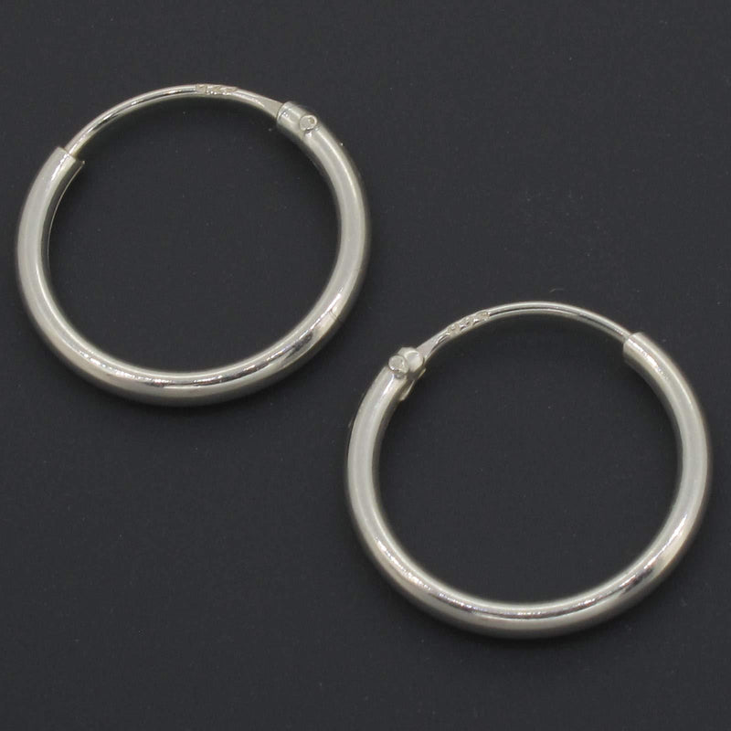 [Australia] - Touch Jewellery 925 Sterling Silver 12 mm Plain Hoop Earrings 