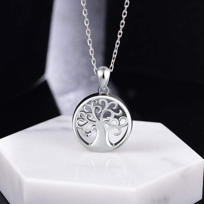 [Australia] - BEILIN Tree of Life Cremation Jewelry Sterling Silver Memorial Keepsake Urn Pendant Necklace for Ashes with Funnel Filler Kit 