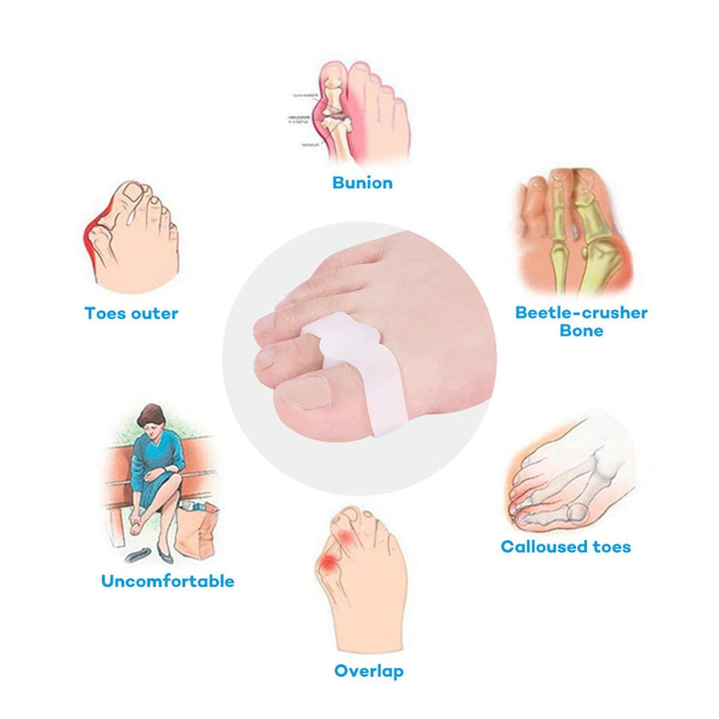 [Australia] - 1 Pair Double Toe Loop Best Toe Straightener and Spacer-Gel Toe Separators by Pedimend - Toe Straightener - Used for Sports Activities, Yoga Practice & Running for Men and Women Bunion Pain Relief 